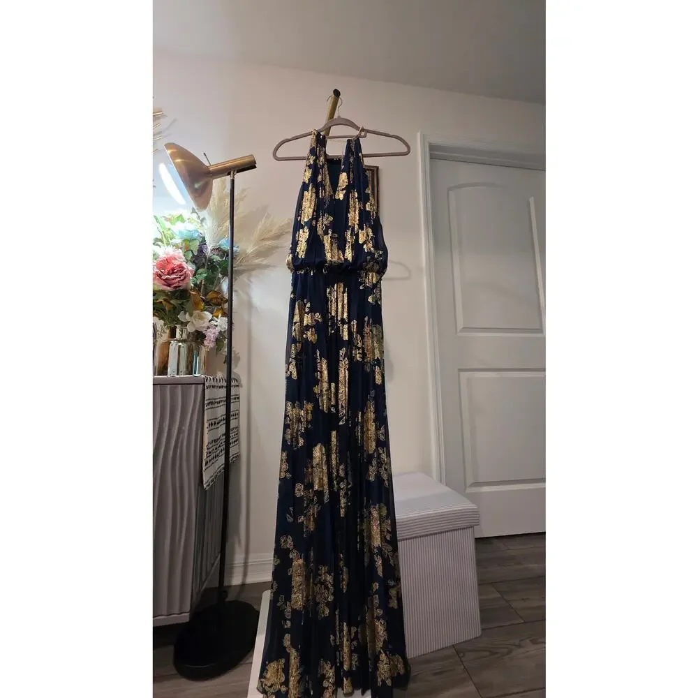 MSK Dark Teal Gold Chain Strap Embellished Maxi Dress Size 8 – NWT - Picture 8 of 8